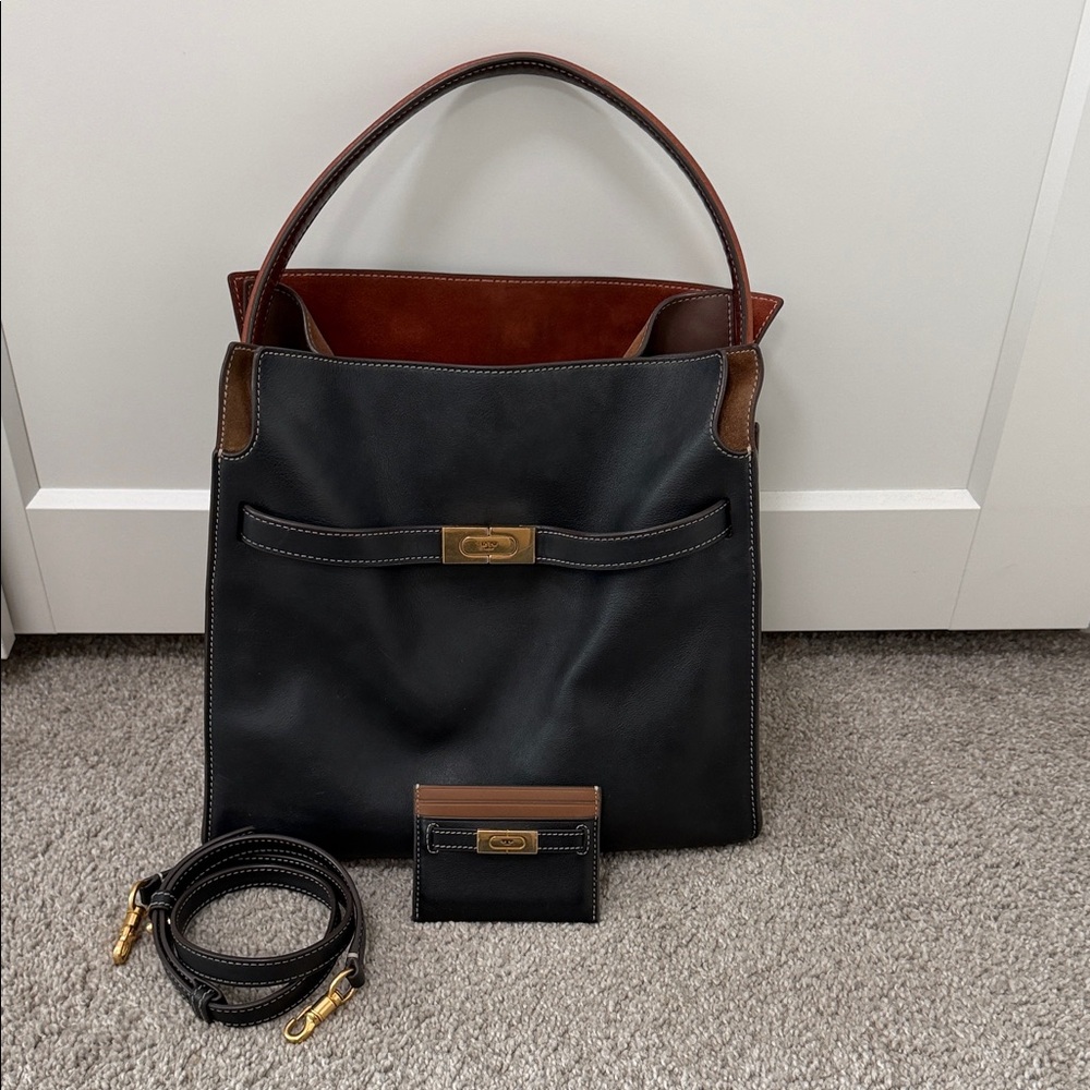 Tory Burch Lee Radziwill Double Bag + Card Holder